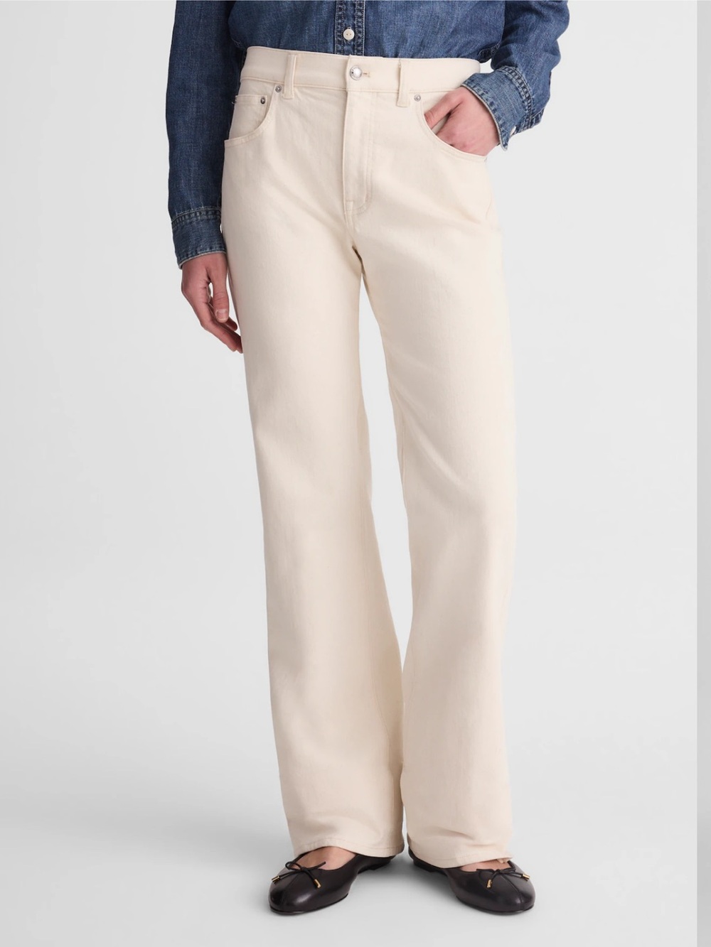 Madewell Relaxed Boot Cut Jeans NWT Size 27 Off White High Rise Full Length